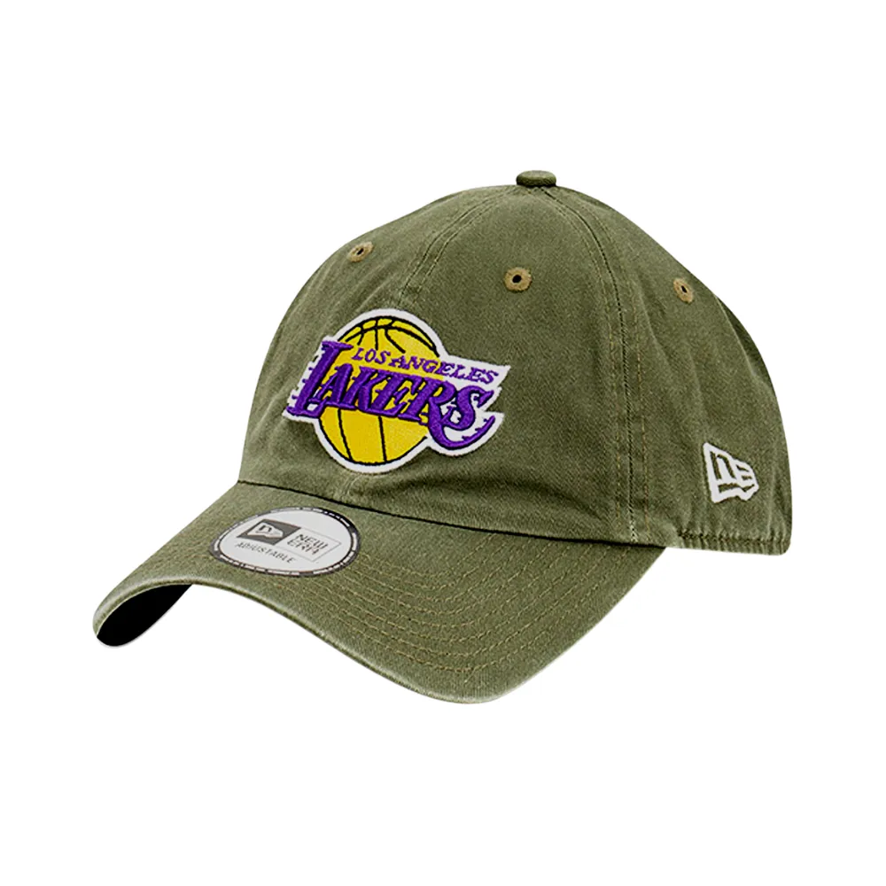 New Era Casual Classic LA Lakers Washed Olive Cap - Green