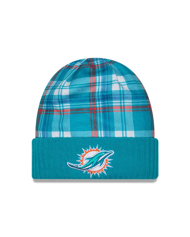 New Era Men's NFL Miami Dolphins Sideline 24 Statement Cuffed Knit Toque