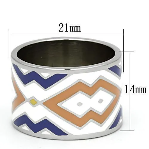 no plating Stainless Steel Ring Epoxy Multi TK841 for Women Style High