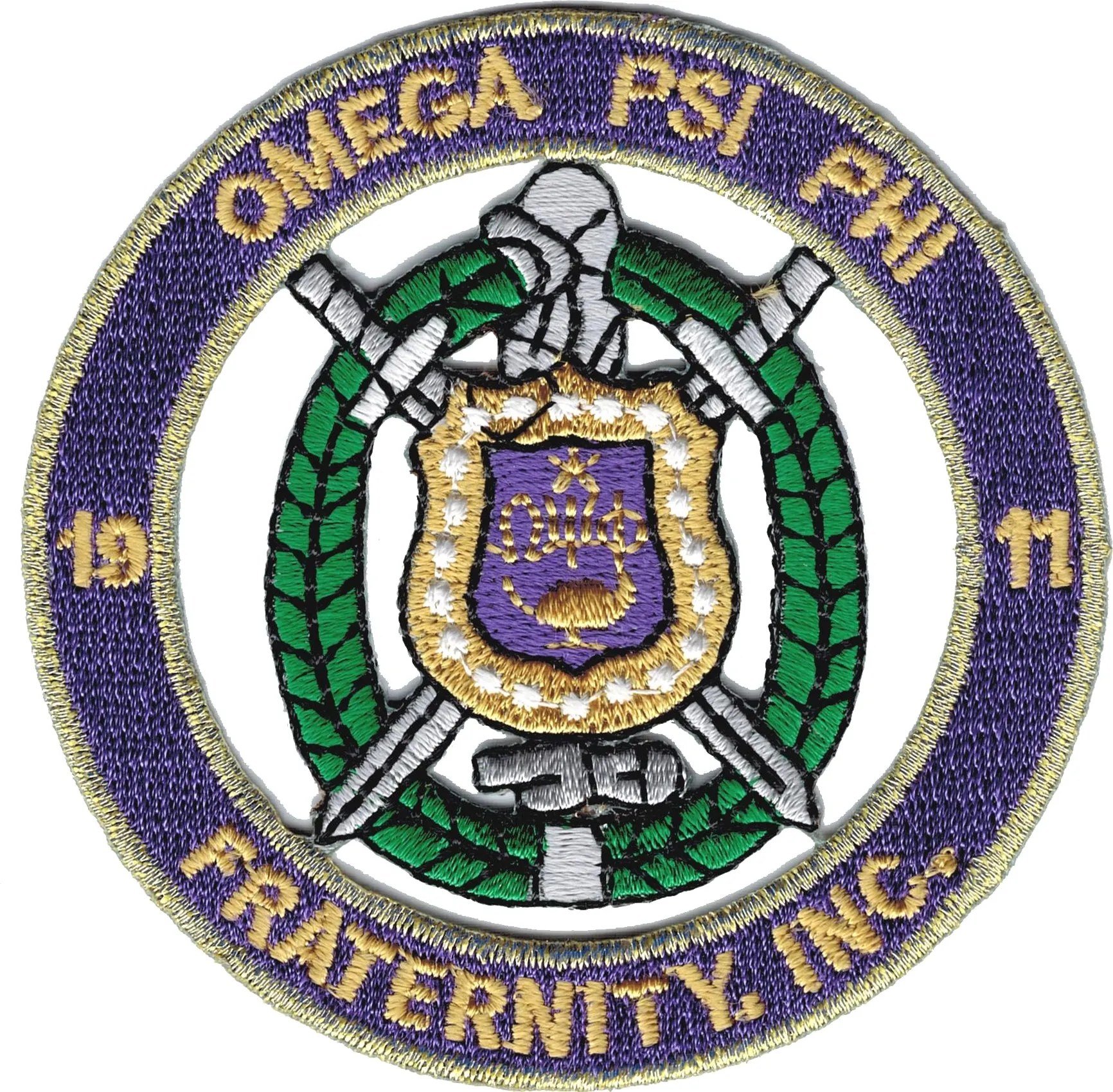 Omega Psi Phi Shield Embroidered Logo