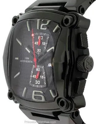 Reactor Nucleus Mens Watch - Black Coral Dial - Black Nitride Plated - Date