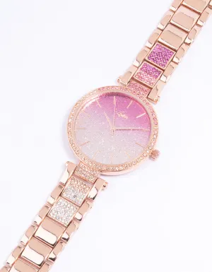 Rose Gold Ombre Sparkle Watch