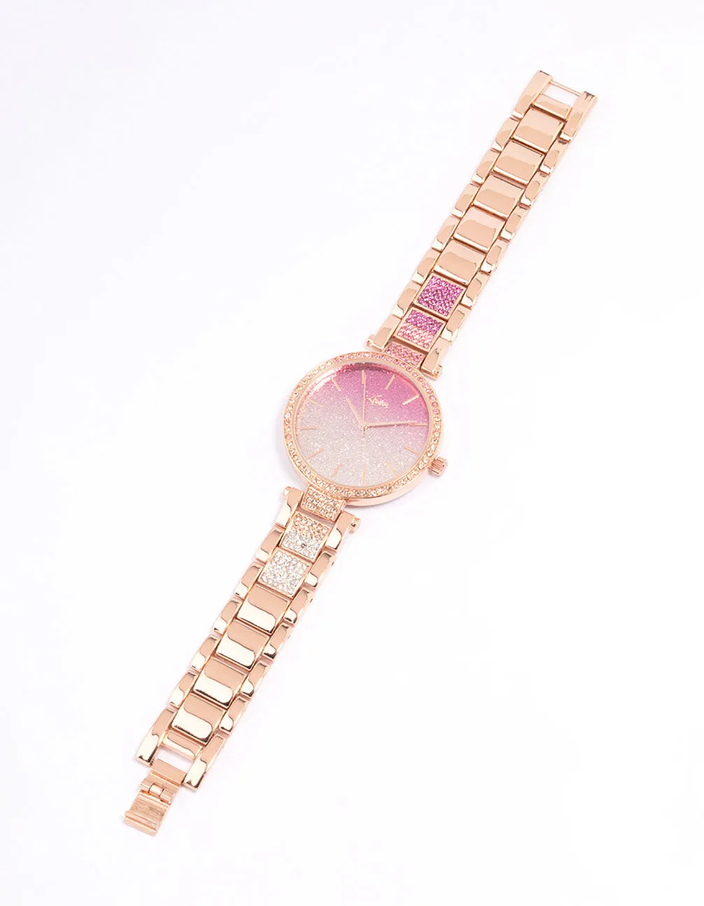 Rose Gold Ombre Sparkle Watch