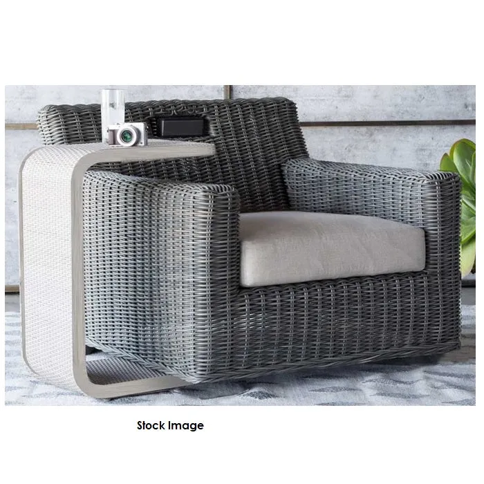 Rustic Woven Swivel Lounge and Speaker Set of 2