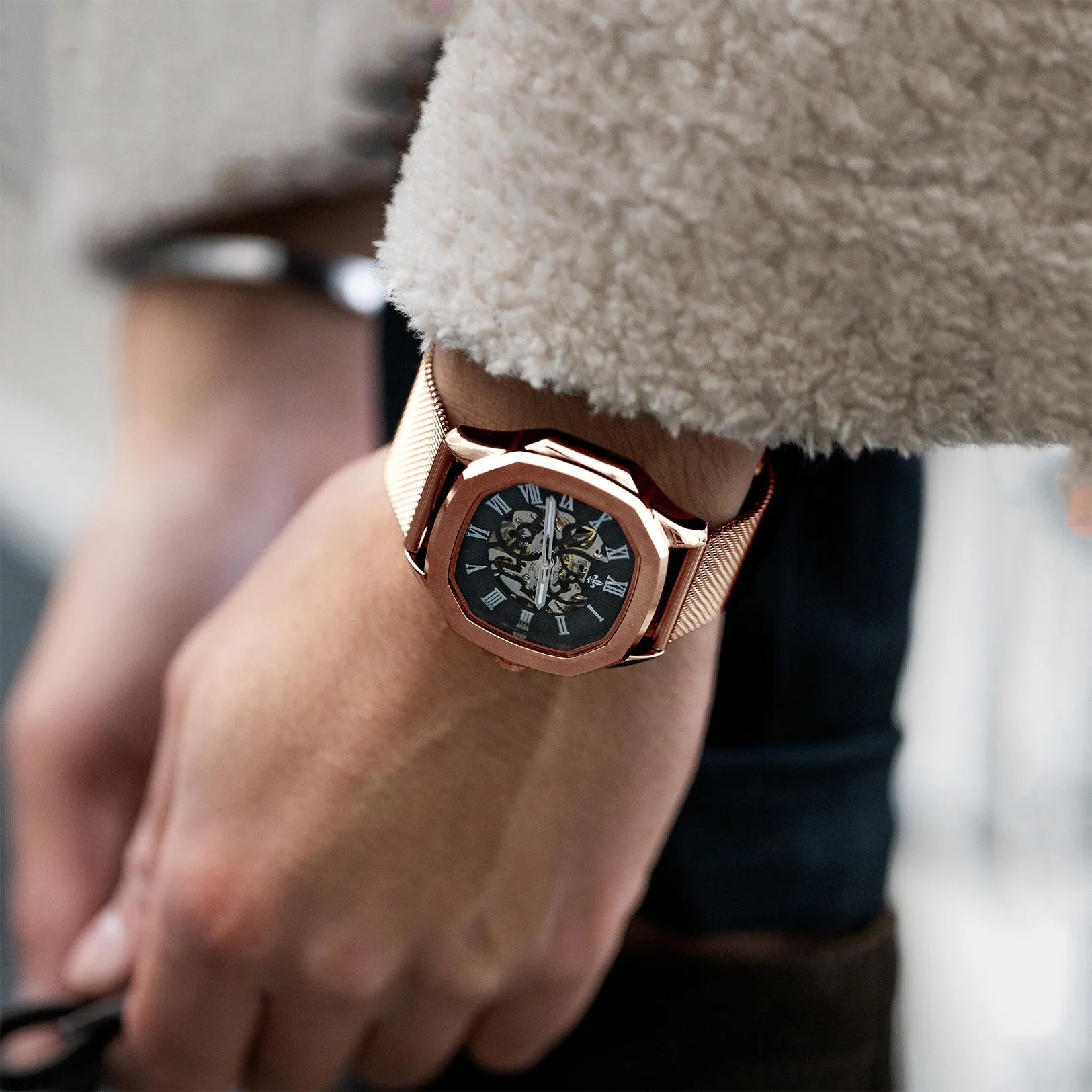 The Avalon Rose Gold   Rose Gold Mesh Strap