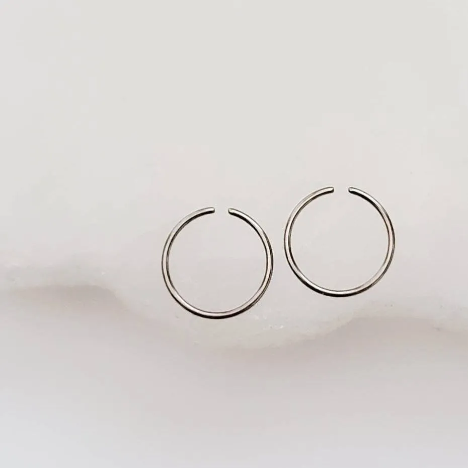 Thin Titanium Endless Hoops