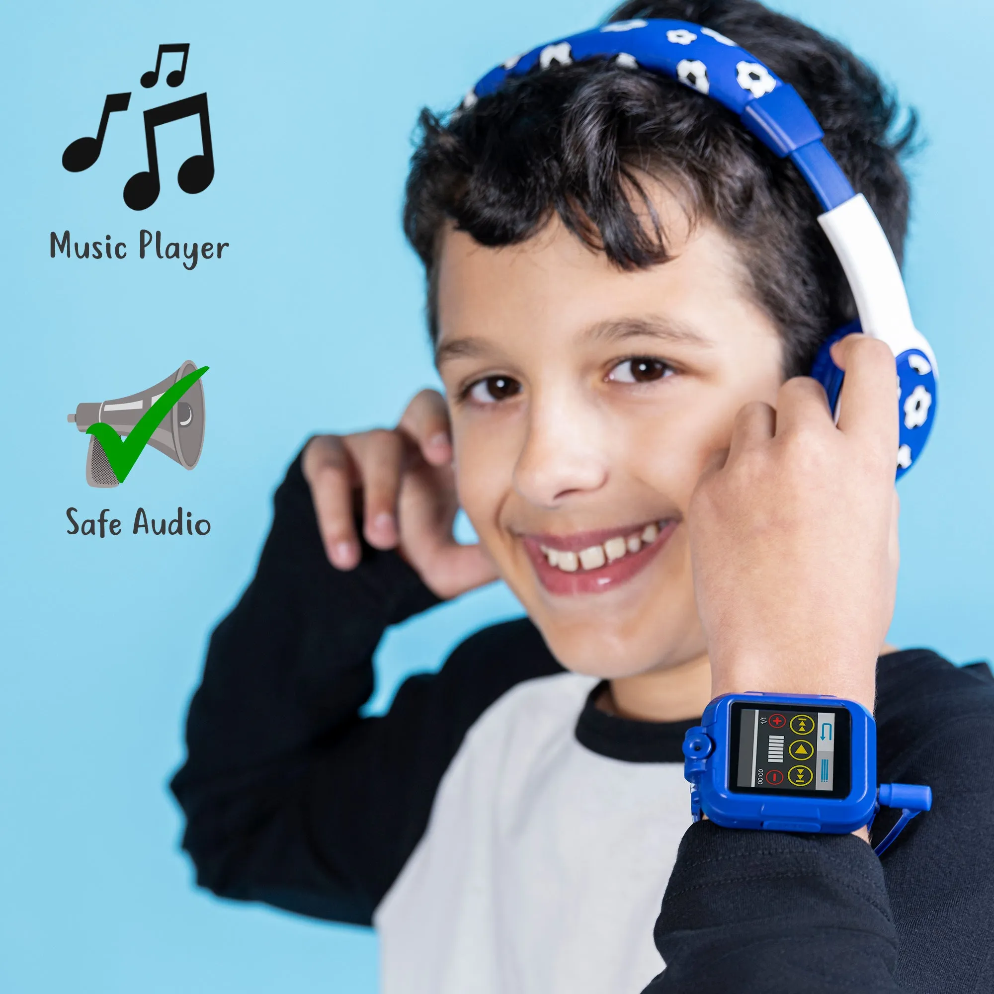 Tikkers Blue Football Interactive Watch & Headphone Set