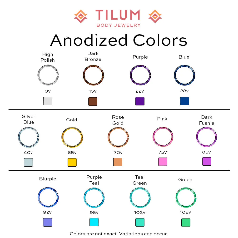 Tilum 14g-12g Internally Threaded Titanium Jewel Trinity Top - Large - Price Per 1