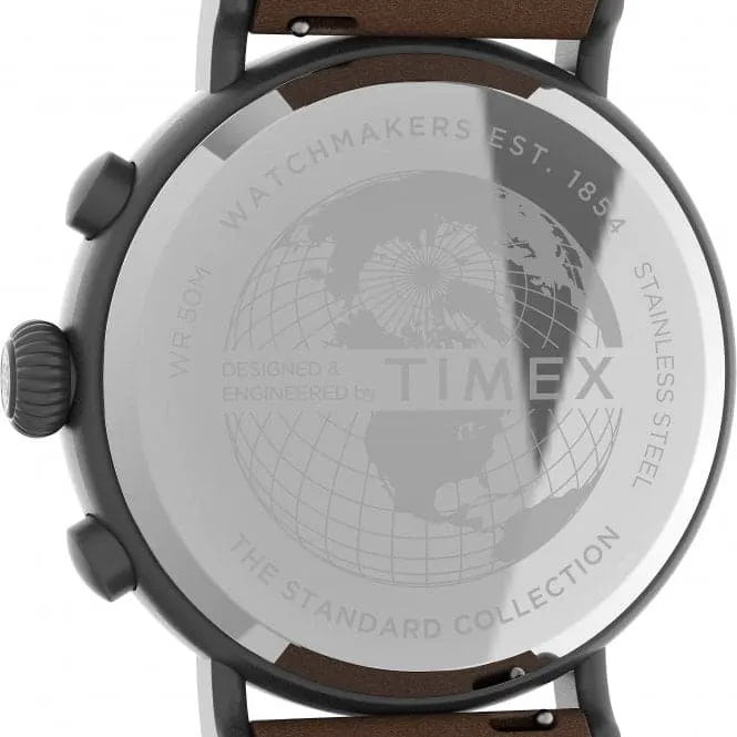 Timex Standard Chronograph Fabric and Leather Strap Watch TW2U89500