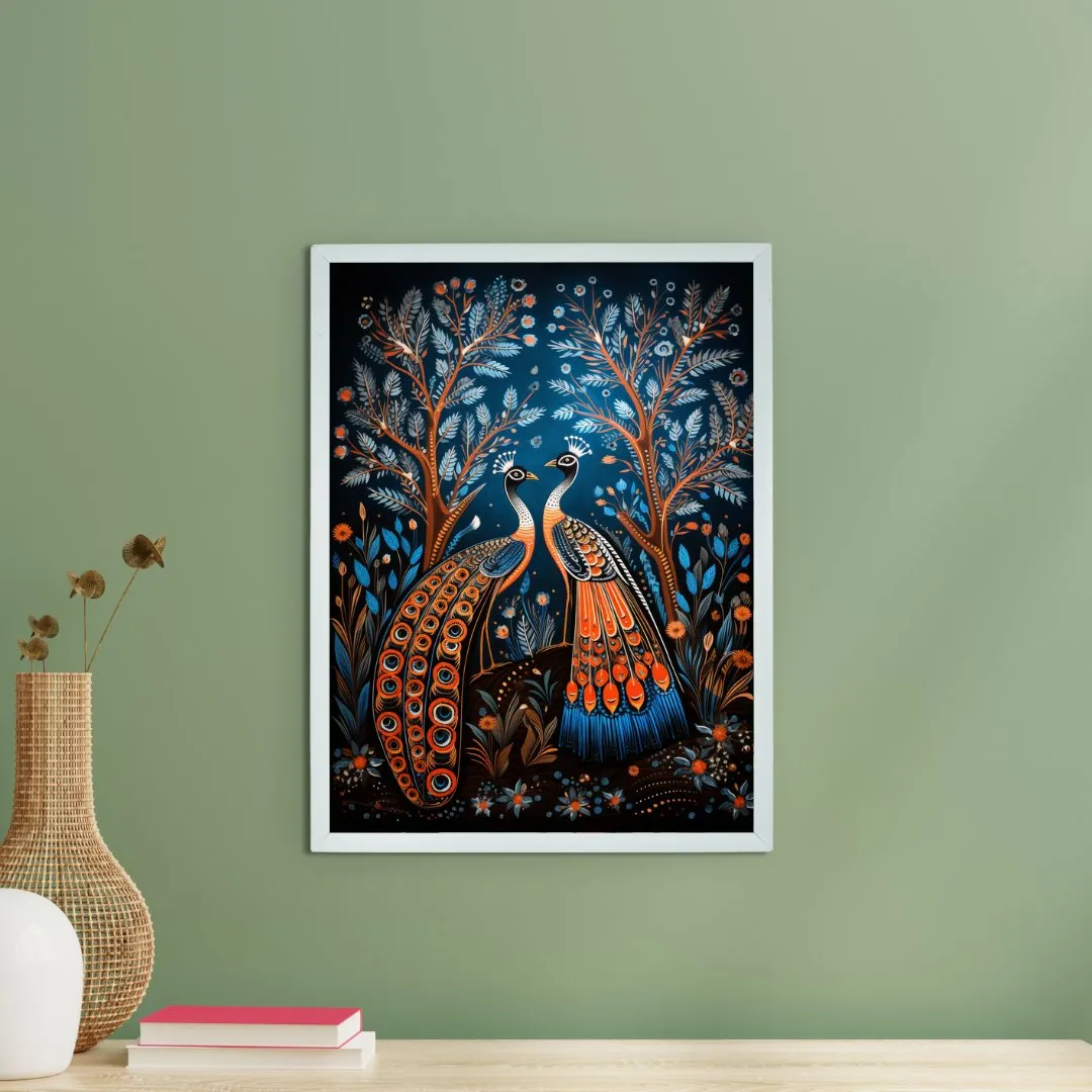 Unveil Majesty: Sowpeace Handcrafted Peacock Wall Art – Premium Indian-Inspired Canvas Print for Modern Home Decoration