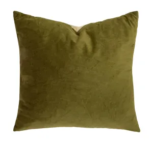 Velvet 50x50cm Filled Cushion Olive