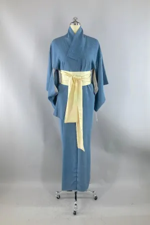 Vintage Slate Blue Gray Kimono