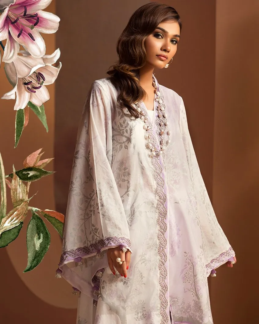 Zaha by Khadijah Shah – 1pc Lawn Collection – Blanche (ZL-05B)